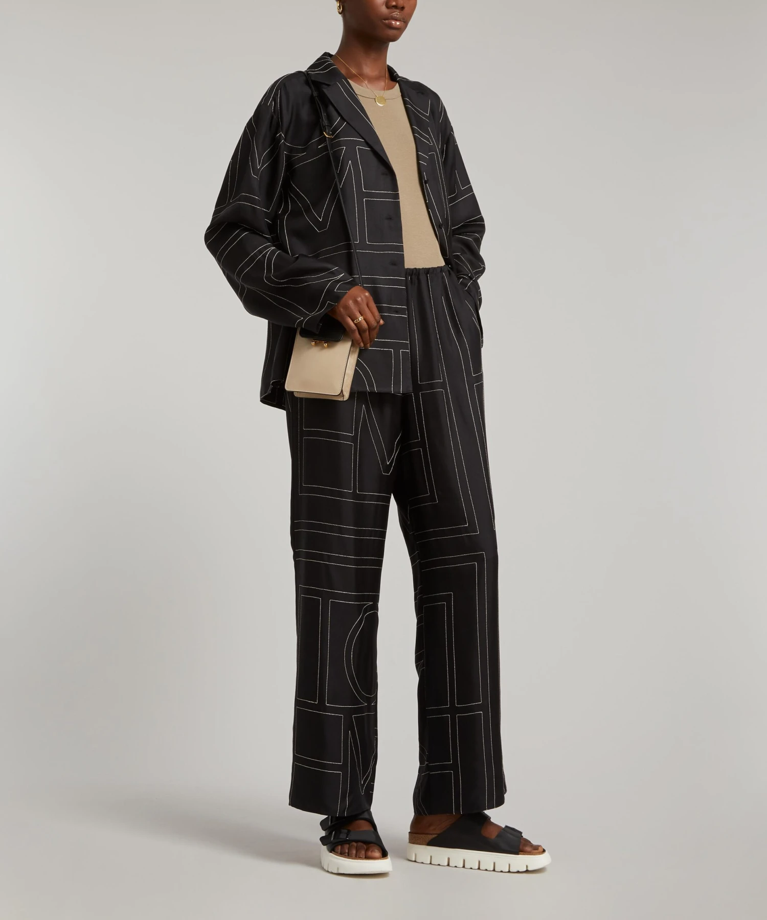 Toteme Monogram Silk Pyjama Trousers 3 Toteme Monogram Silk Pyjama Trousers - Image 3