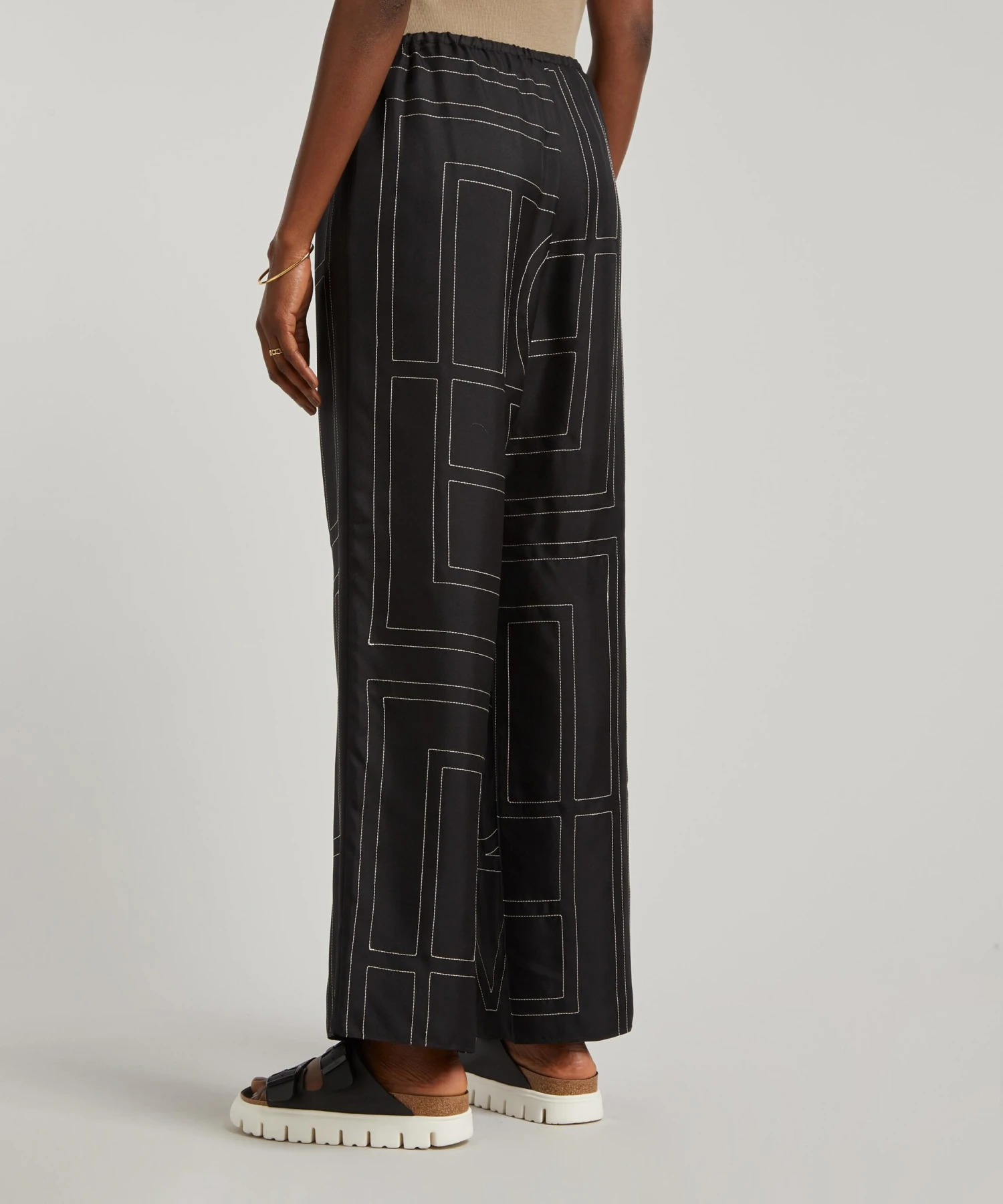 Toteme Monogram Silk Pyjama Trousers 4 Toteme Monogram Silk Pyjama Trousers - Image 4