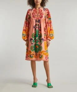 Farm Rio Peach Amulet Midi-Dress -Farm Rio || Liberty || Paloma Wool Shop 000769793 R487484006 3