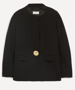 Dries Van Noten Jewel-Button Double-Breasted Blazer