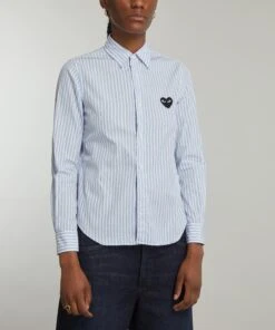 Striped Black Heart Appliquéd Shirt -Farm Rio || Liberty || Paloma Wool Shop 000779117 R508034006 3