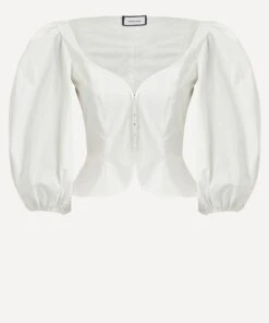 Cotton Puff-Sleeve Top