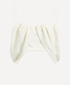 Velvet Drape Detail Crop Top