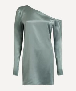 Silk Off-The-Shoulder Long-Sleeve Top