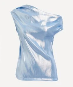 Lurex Off-The-Shoulder Long-Sleeve Top