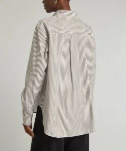 Toteme Signature Striped Taupe Shirt -Farm Rio || Liberty || Paloma Wool Shop 000779769 R509873006 4