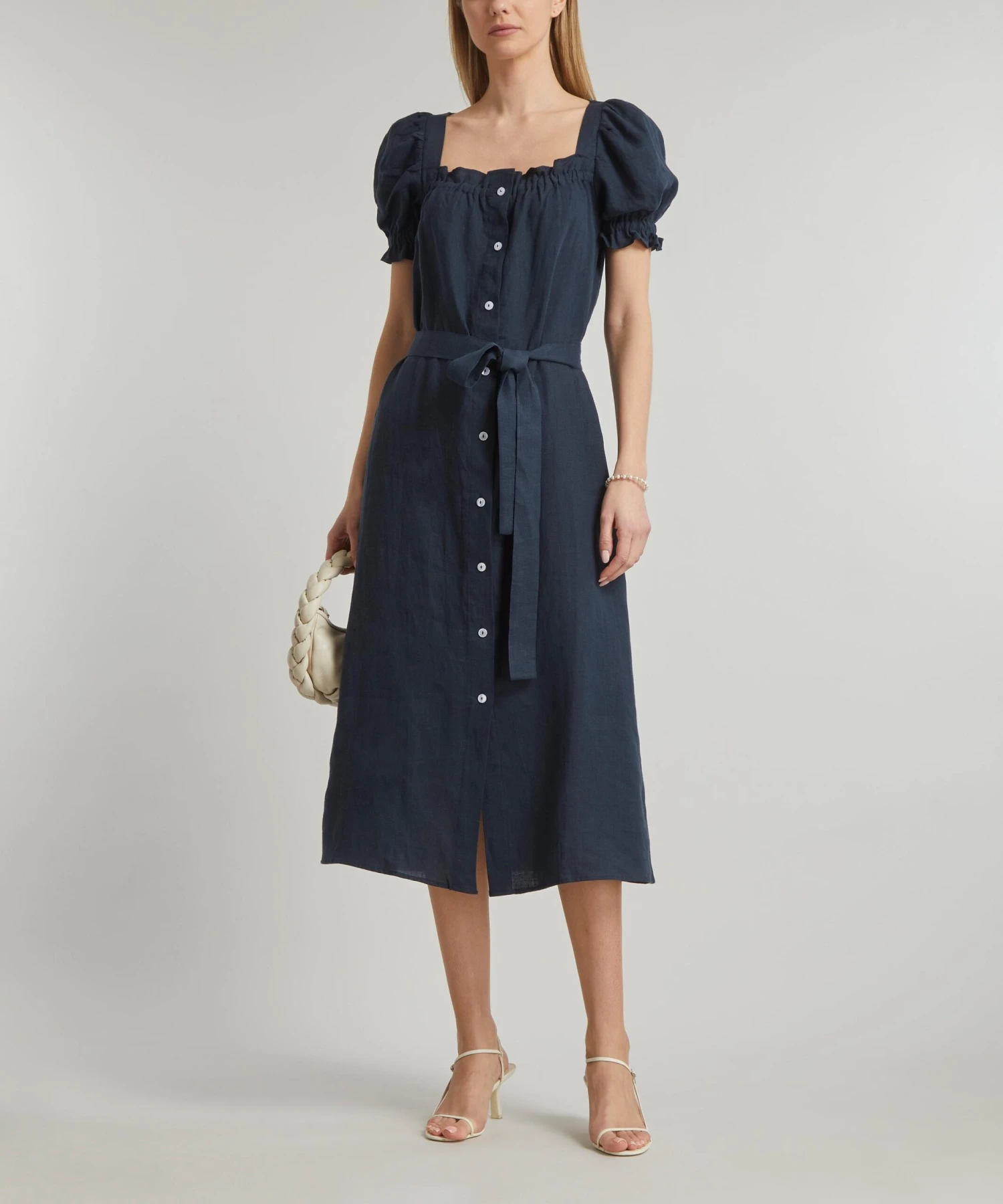 Brigitte Navy Linen Dress 2 Brigitte Navy Linen Dress - Image 2