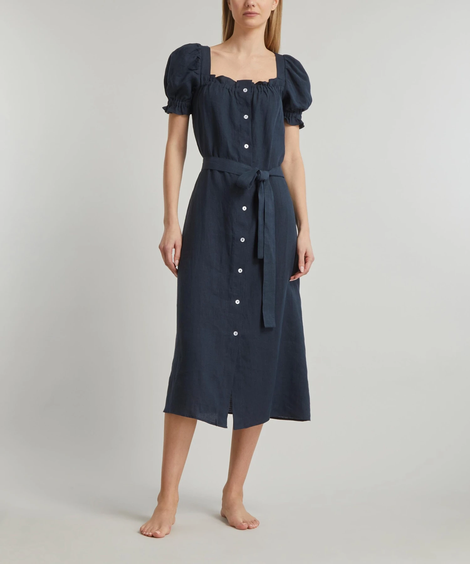 Brigitte Navy Linen Dress 3 Brigitte Navy Linen Dress - Image 3