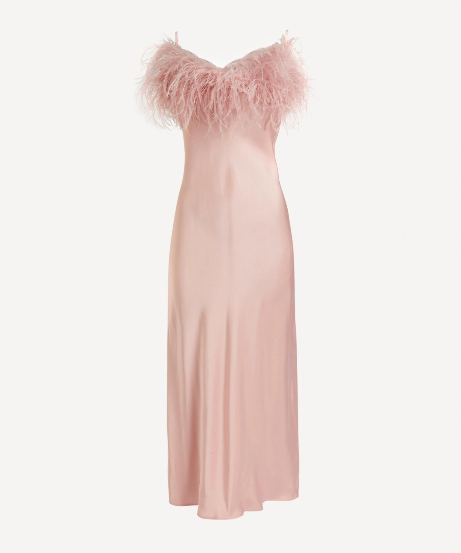 Boheme Dust Pink Feathered Slip Dress 1 Boheme Dust Pink Feathered Slip Dress