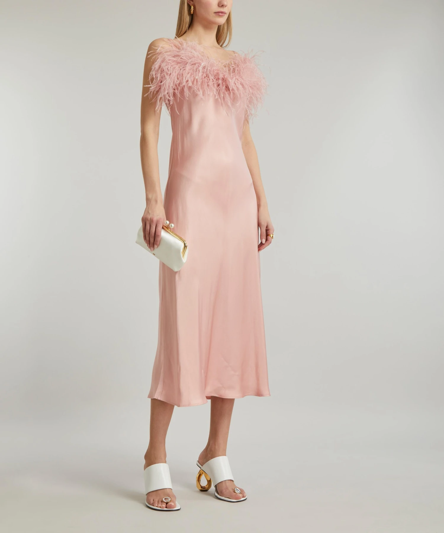 Boheme Dust Pink Feathered Slip Dress 2 Boheme Dust Pink Feathered Slip Dress - Image 2