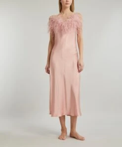 Boheme Dust Pink Feathered Slip Dress 7 Boheme Dust Pink Feathered Slip Dress -Farm Rio || Liberty || Paloma Wool Shop 000779998 R510274006 3