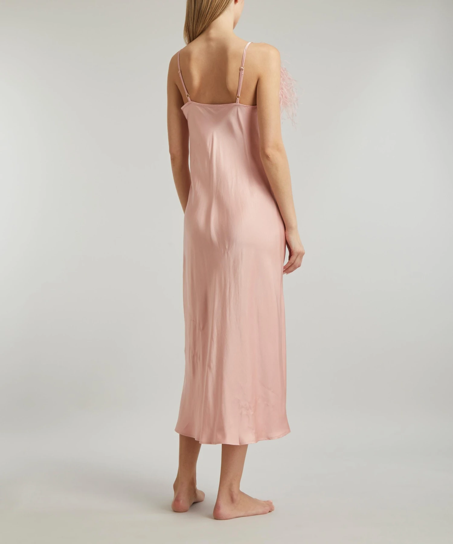 Boheme Dust Pink Feathered Slip Dress 4 Boheme Dust Pink Feathered Slip Dress - Image 4