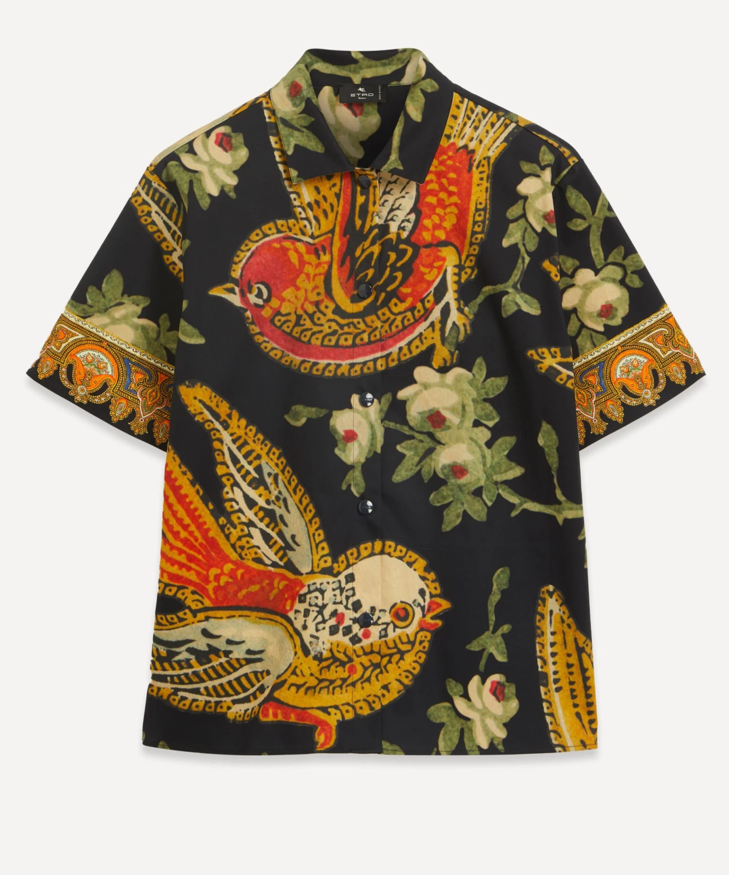 Etro Bird Print Short-Sleeve Shirt 1 Etro Bird Print Short-Sleeve Shirt