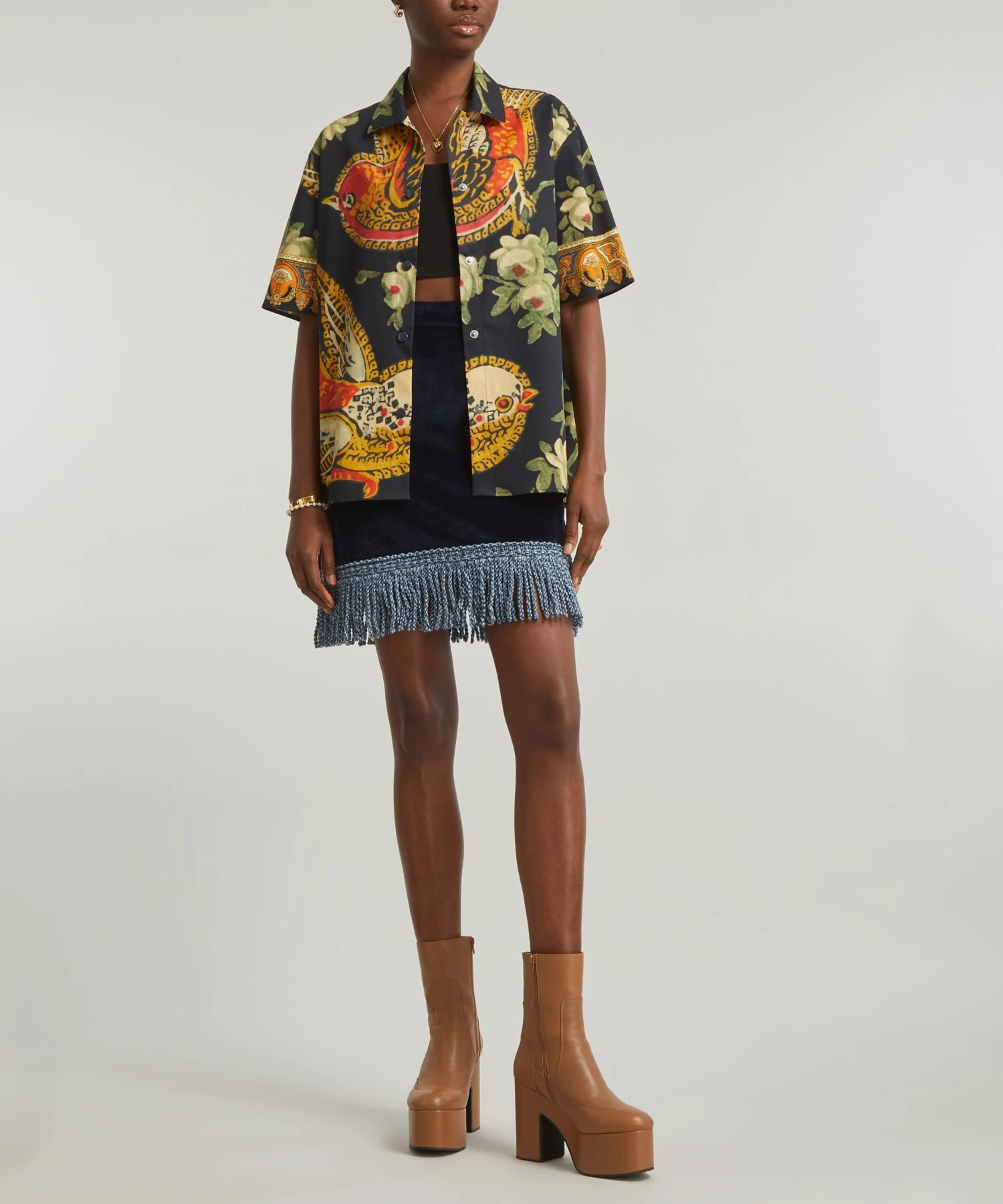 Etro Bird Print Short-Sleeve Shirt 2 Etro Bird Print Short-Sleeve Shirt - Image 2