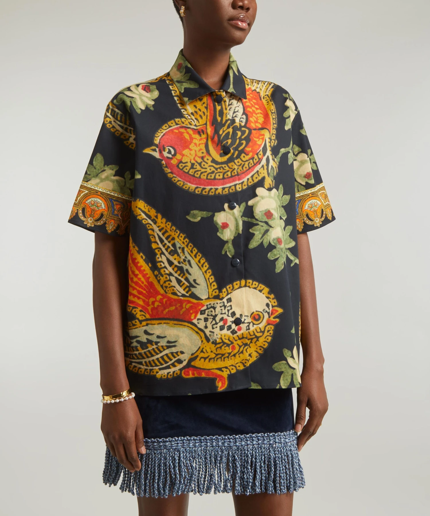 Etro Bird Print Short-Sleeve Shirt 3 Etro Bird Print Short-Sleeve Shirt - Image 3