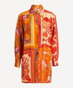 Farm Rio Forest Mixed Scarves Shirt