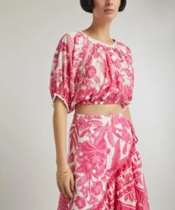 Farm Rio Tropical Woodcut Crop-Top -Farm Rio || Liberty || Paloma Wool Shop 000780421 R511371006 3