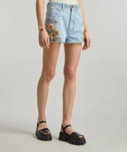 Farm Rio Summer Garden Embroidered Denim Shorts -Farm Rio || Liberty || Paloma Wool Shop 000780423 R511381006 3
