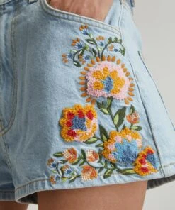 Farm Rio Summer Garden Embroidered Denim Shorts -Farm Rio || Liberty || Paloma Wool Shop 000780423 R511381006 5