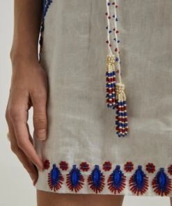 Farm Rio Off-White Navy Embroidered Mini-Dress -Farm Rio || Liberty || Paloma Wool Shop 000780618 R511945006 5