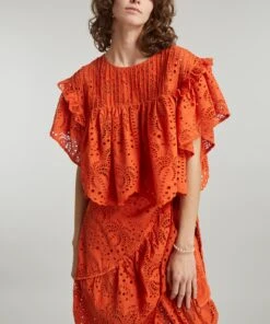 Farm Rio Orange Palm Tree Richelieu Blouse -Farm Rio || Liberty || Paloma Wool Shop 000780621 R511960006 3