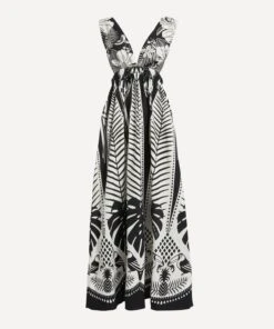 Farm Rio Macaw Elegance Black Maxi-Dress