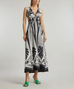 Farm Rio Macaw Elegance Black Maxi-Dress -Farm Rio || Liberty || Paloma Wool Shop 000780632 R512015006 3