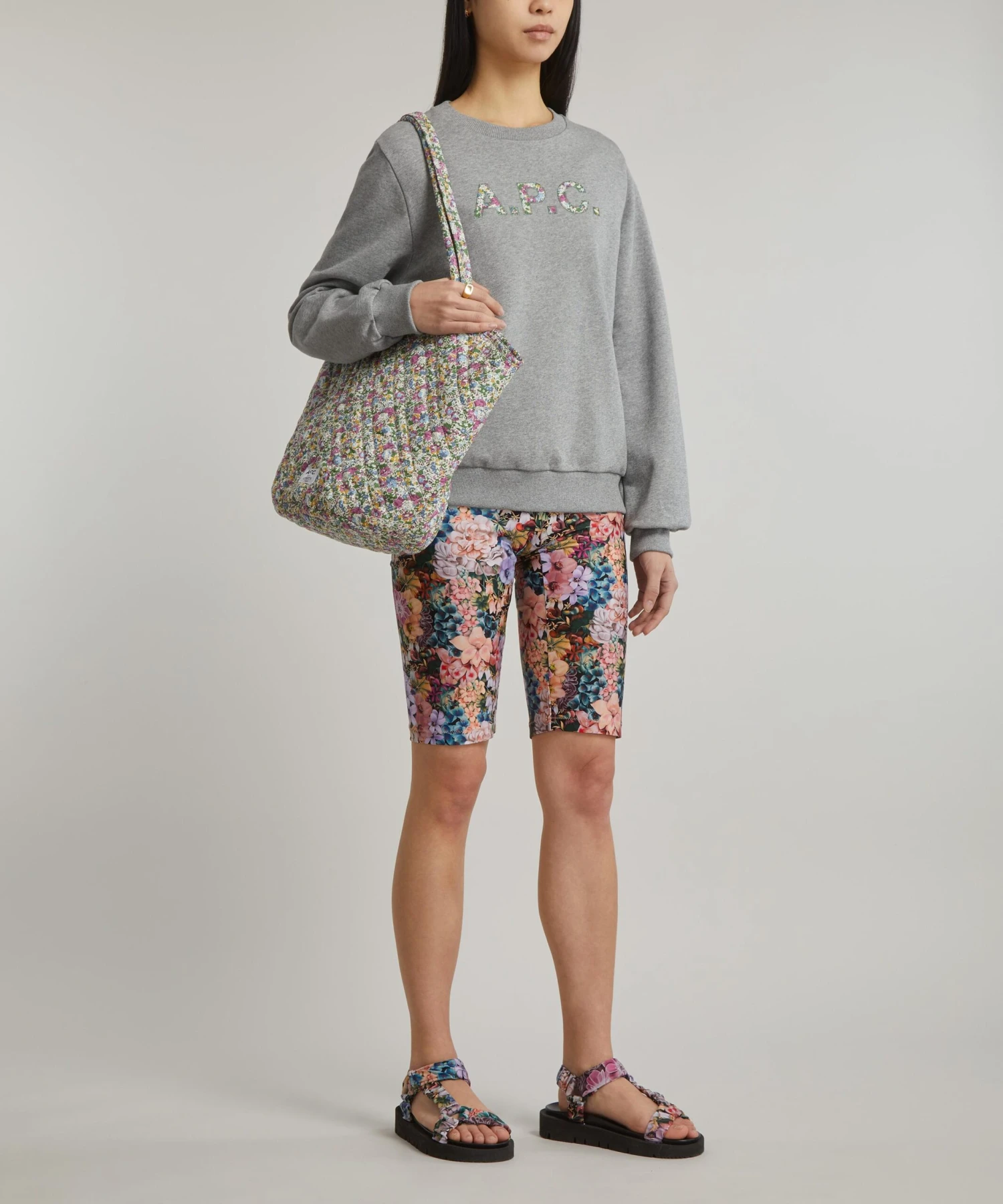 A.P.C. Floral Tana Lawn Cotton Liberty Print Logo Sweatshirt 2 A.P.C. Floral Tana Lawn Cotton Liberty Print Logo Sweatshirt - Image 2