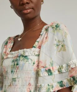 Needle & Thread Harlequin Rose Chiffon Smocked Ankle Gown -Farm Rio || Liberty || Paloma Wool Shop 000782290 R514303006 5