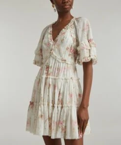 Needle & Thread Trailing Blooms Dora Chiffon Micro Mini-Dress -Farm Rio || Liberty || Paloma Wool Shop 000782296 R514342006 3