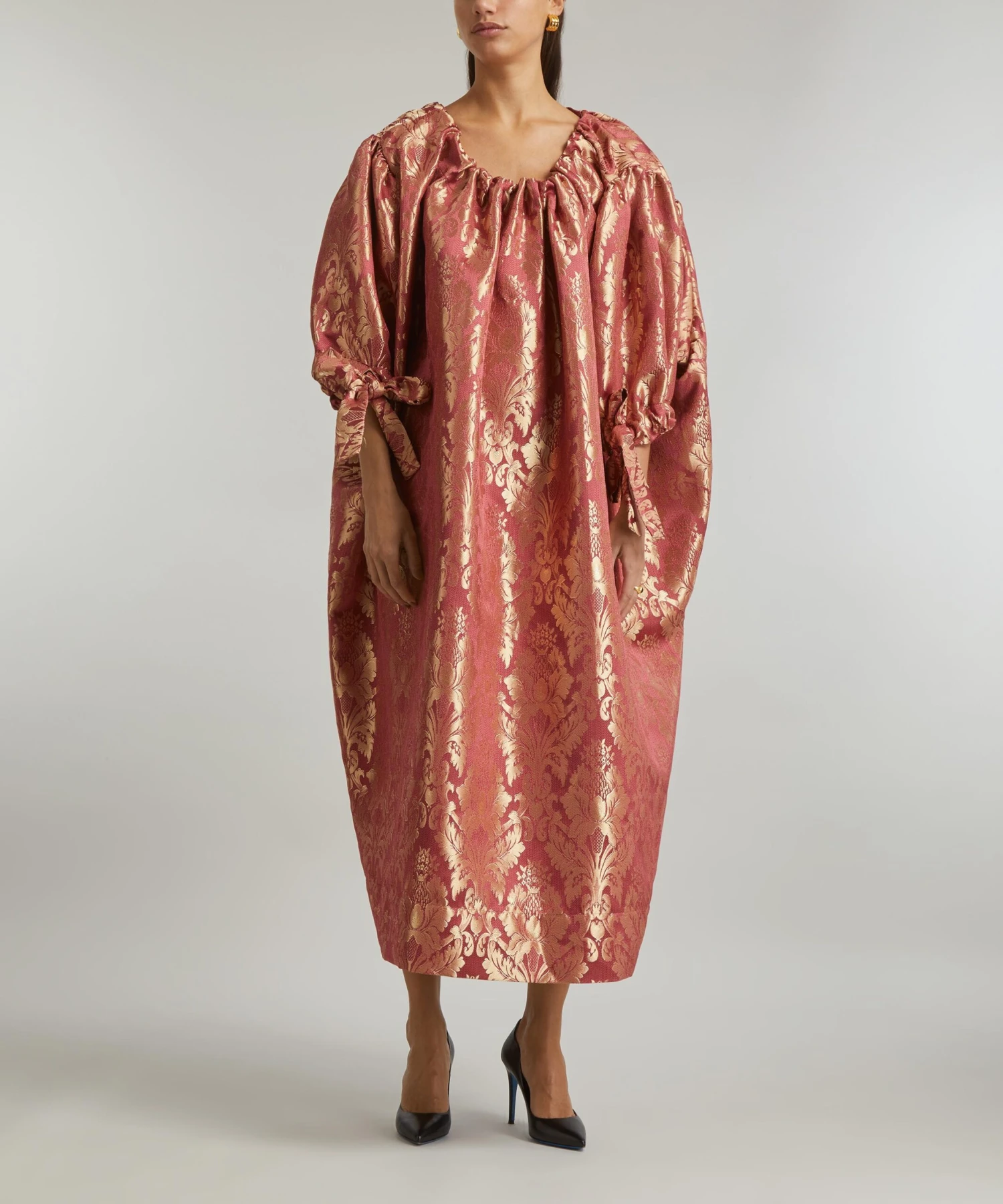 Jacquard Pink Kate Dress 2 Jacquard Pink Kate Dress - Image 2