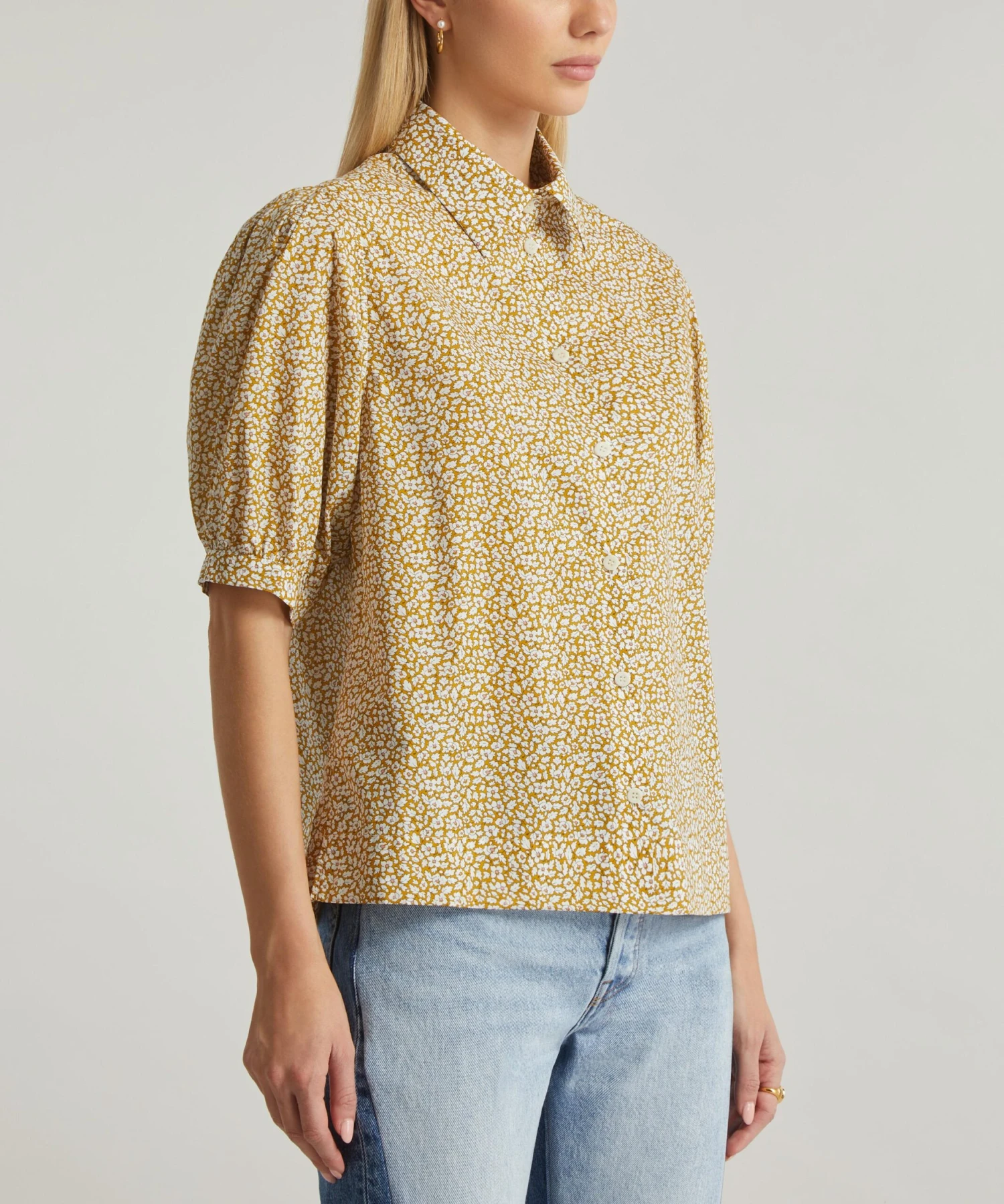 Liberty Feather Meadow Tana Lawn™ Cotton Puff Sleeve Shirt 3 Liberty Feather Meadow Tana Lawn™ Cotton Puff Sleeve Shirt - Image 3