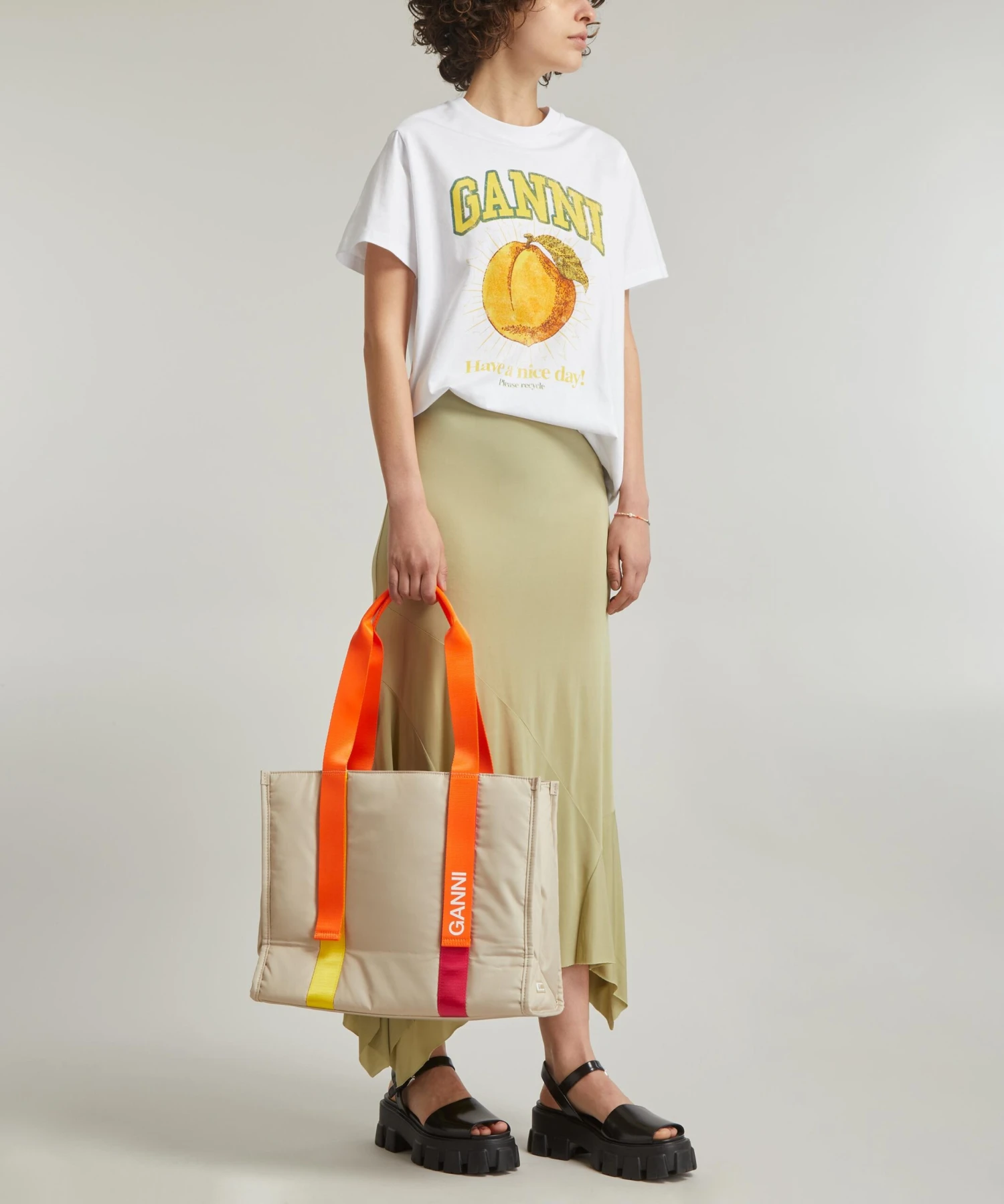 Ganni Relaxed Peach T-Shirt 2 Ganni Relaxed Peach T-Shirt - Image 2