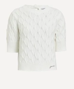 Ganni Cotton Cable Open-Back Top