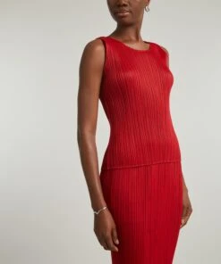 NEW COLOURFUL BASICS Red Pleated Top -Farm Rio || Liberty || Paloma Wool Shop 000784342 R517866006 3