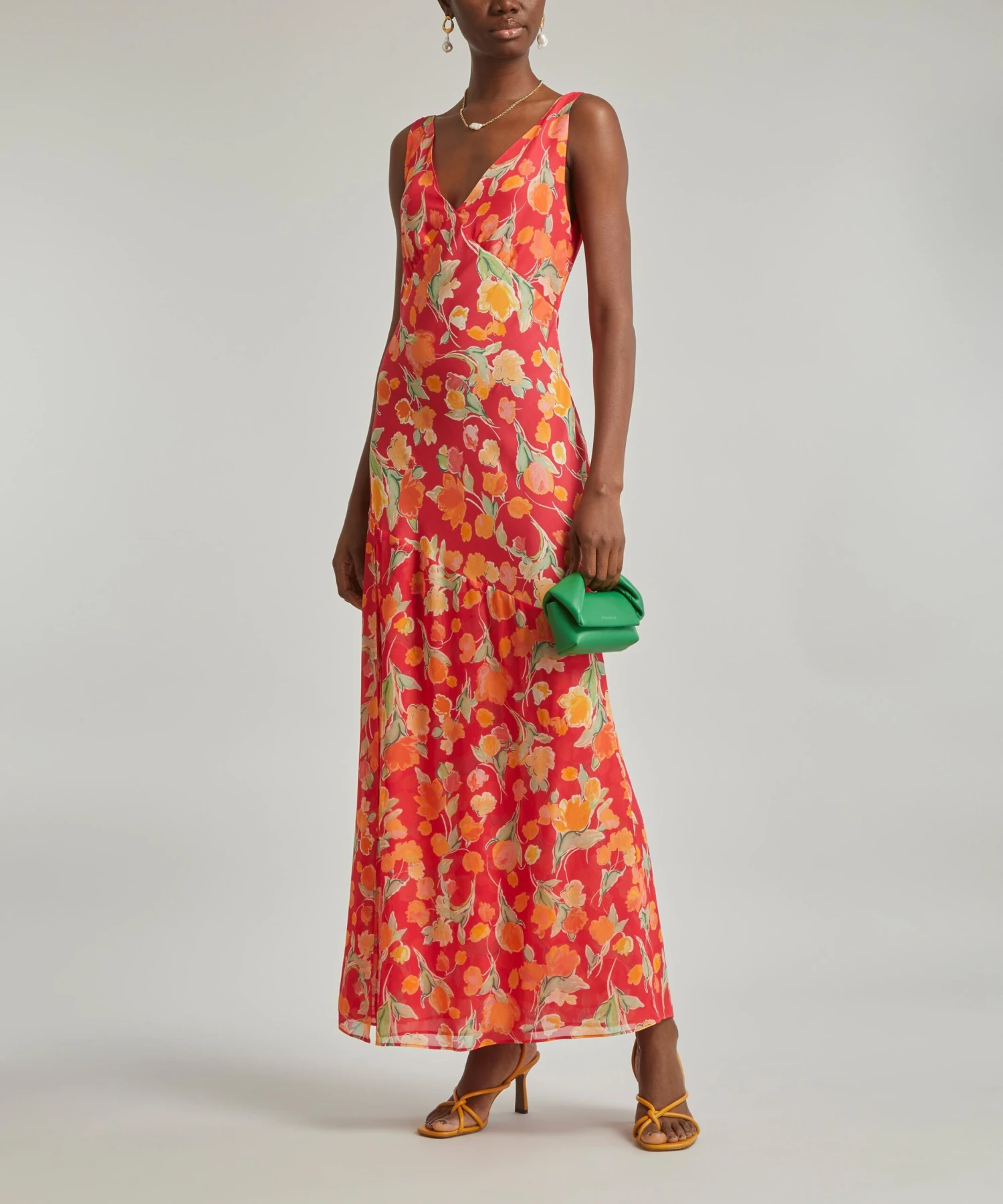 RIXO Moniq Fontainhas Floral Coral Dress 2 RIXO Moniq Fontainhas Floral Coral Dress - Image 2