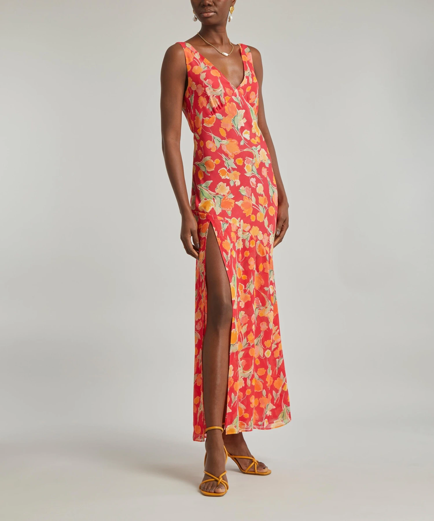 RIXO Moniq Fontainhas Floral Coral Dress 3 RIXO Moniq Fontainhas Floral Coral Dress - Image 3