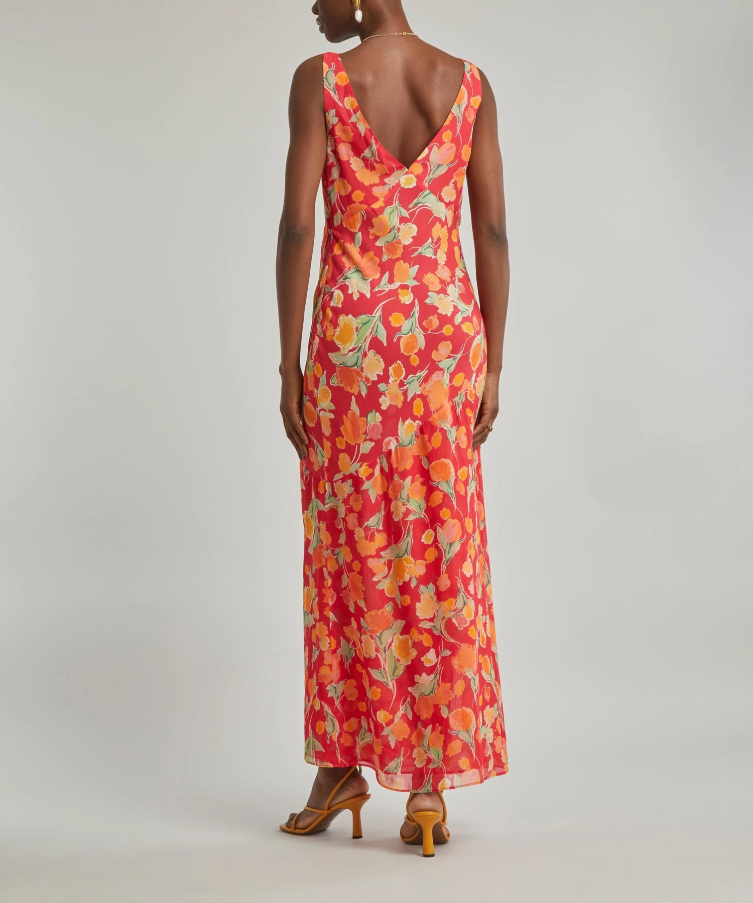 RIXO Moniq Fontainhas Floral Coral Dress 4 RIXO Moniq Fontainhas Floral Coral Dress - Image 4