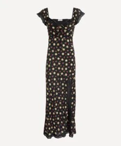 RIXO Amala Black Sun Petal Dress