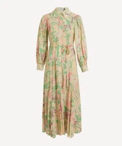 RIXO Georgina Paisley Green Dress