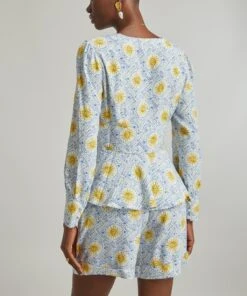 RIXO Noreen Wavey Sun Ivory V-Neck Blouse 8 RIXO Noreen Wavey Sun Ivory V-Neck Blouse -Farm Rio || Liberty || Paloma Wool Shop 000785048 R519708006 4