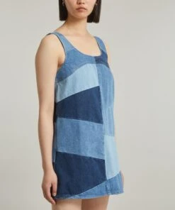 FRAME Patchwork Micro Flare Denim Mini-Dress 7 FRAME Patchwork Micro Flare Denim Mini-Dress -Farm Rio || Liberty || Paloma Wool Shop 000785472 R520407006 3