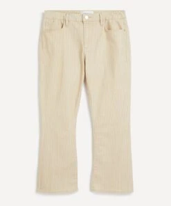 FRAME Le Crop Sand Multi-Stripe Mini Boot Jeans