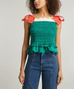 Kati Scallop-Trim Smocked Top 7 Kati Scallop-Trim Smocked Top -Farm Rio || Liberty || Paloma Wool Shop 000786045 R521574006 3