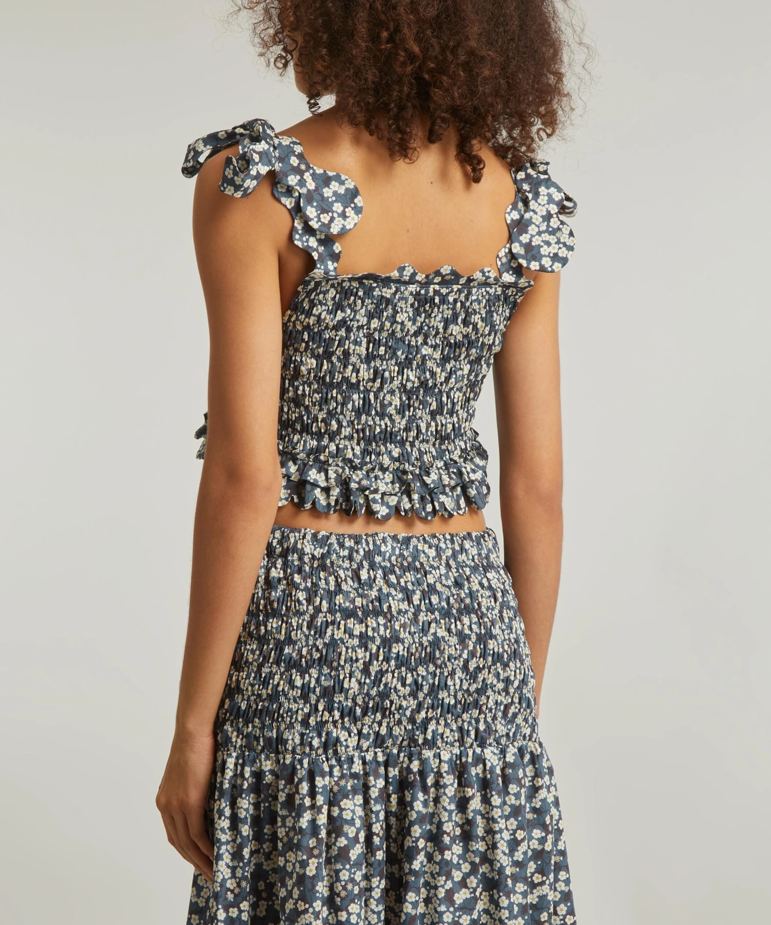 Isa Mitsi Tana Lawn Cotton Scallop-Trim Smocked Top 4 Isa Mitsi Tana Lawn Cotton Scallop-Trim Smocked Top - Image 4