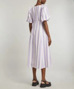 Pia Lilac Stripe Tie Front Dress -Farm Rio || Liberty || Paloma Wool Shop 000787019 R523957006 4