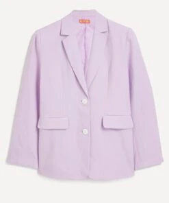 Brea Lilac Linen Oversized Blazer