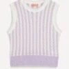 Marley Lilac Stripe Crochet Knit Vest