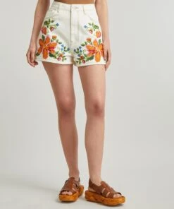 Farm Rio Embroidered Floral Twill Shorts -Farm Rio || Liberty || Paloma Wool Shop 000787609 R525257006 3