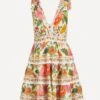 Farm Rio Off-White Macaw Bloom Mini-Dress